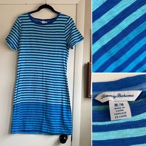 TOMMY BAHAMA JUAN THE LINE S/S TSHIRT DRESS IN COBALT SEA